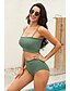 abordables Bikini-Mujer Bikini Tankini Traje de baño Alta cintura Leopardo Negro Marrón claro Verde Trébol Bañadores Acolchado Trajes de baño Sensual