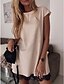 cheap Mini Dresses-Women&#039;s Shift Dress Short Mini Dress White Black Khaki Short Sleeve Solid Color Lace Summer Round Neck Hot Casual 2021 S M L XL XXL