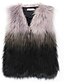 cheap Furs &amp; Leathers-Women&#039;s Color Block Basic Fall &amp; Winter Vest Long Daily Sleeveless Faux Fur Coat Tops Gray