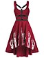 cheap HALLOWEEN-Women&#039;s Halloween A Line Dress Knee Length Dress Purple Black Red Sleeveless Pumpkin Print Print Summer Square Neck Hot Vintage 2021 M L XL XXL 3XL