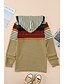 baratos Christmas Sweater-Mulheres Moletom com capuz Listrado Diário Outras estampas Básico Moletons Moletons Cáqui