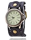 billige Herreklokker-quartz klokke for kvinner menn analog quartz retro vintage metall pu lærreim armbåndsur
