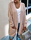 cheap Sweaters &amp; Cardigans-Women&#039;s Basic Knitted Solid Color Plain Cardigan Acrylic Fibers Long Sleeve Sweater Cardigans Open Front Fall Winter White Blushing Pink Green