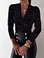 cheap Tops &amp; Blouses-Women&#039;s Blouse Shirt Polka Dot Leopard Graphic Prints Long Sleeve Patchwork Print V Neck Basic Tops White Black Brown