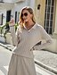 cheap Sweaters-Women&#039;s Pullover Solid Color Knitted Basic Long Sleeve Sweater Cardigans Winter Shirt Collar Khaki