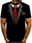 baratos Tank Tops-Homens Camiseta Camisa Social Gráfico Impressão 3D Decote Redondo Diário Manga Curta Imprimir Blusas Básico Exagerado Branco Preto Vermelho