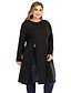 cheap Plus Size Tops-Women&#039;s Plus Size Tunic Solid Colored Long Sleeve Flowing tunic Round Neck Tops Black