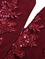 abordables Vestidos de Nochevieja-Mujer Vestido de una línea Mini vestido - Manga Larga Floral Color sólido Lentejuelas Escote en V Profunda Elegante Noche Wine M L XL XXL 3XL