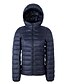 cheap Down&amp; Parkas-Women&#039;s Down Fall Winter Daily Outdoor clothing Coat Casual Jacket Long Sleeve Classic Solid Color Lake blue Navy Wine Red / Lined