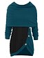 abordables Pulls-Femme Chandail Bloc de Couleur Tricoté Elégant Manches Longues Ample Pull Cardigans Automne Hiver Capuche Drapé Bleu Vin Gris