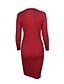 cheap Elegant Dresses-Women&#039;s Sweater Jumper Dress Knee Length Dress Black Wine Khaki Long Sleeve Fall Winter V Neck Work 2021 One-Size