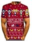 cheap Christmas Tees-Men&#039;s T shirt 3D Print Cartoon Graphic 3D Short Sleeve  Tops Basic Round Neck Red