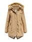 cheap Down&amp; Parkas-Women&#039;s Padded Long Coat Loose Jacket Solid Colored Blue Blushing Pink Army Green