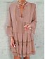 cheap Midi Dresses-Women&#039;s Swing Dress Knee Length Dress Blue Purple Gray Green Red Brown Long Sleeve Print Print Summer V Neck Elegant Going out 2021 S M L XL XXL 3XL / Plus Size / Plus Size