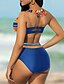 preiswerte Bikini-Damen Badeanzug Bikinis Normal Bademode Streifen Schlank Gestreift Blau Dreieck Neckholder zum Binden Badeanzüge Sexy