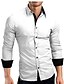 cheap Men&#039;s Shirts-Men&#039;s Shirt Dress Shirt Collar Black And White Sapphire Navy Black Red White Long Sleeve Tops Streetwear