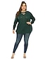 cheap Plus Size Sweaters-Women&#039;s Basic Hollow Out Knitted Solid Color Plain Pullover Acrylic Fibers Long Sleeve Plus Size Sweater Cardigans Crew Neck Fall Winter Green