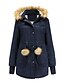 cheap Down&amp; Parkas-Women&#039;s Parka Fall Winter Spring Long Coat Loose Jacket Solid Colored Blue Blushing Pink Army Green