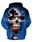 abordables Hoodies-Sweat-shirt à capuche Homme Graphique Crânes Capuche 3D effet Halloween du quotidien Sortie basique Décontractée Rayonne Polyester Pulls Capuche Pulls molletonnés Standard # Bleu