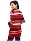 economico Christmas Sweater-Per donna Natale Lavorato a maglia A strisce Cardigan Manica lunga Maglioni cardigan A V Autunno Inverno Nero Rosso Verde
