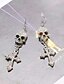 preiswerte HALLOWEEN-Damen Herren Kreolen Kreuz und quer Totenkopf Punk Ohrringe Schmuck Schwarz / Silber Für Halloween Festival 2St