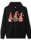 billige Sweaters &amp; Cardigans-Dame Grafisk Gnome Pullover-hættetrøje Frontlomme Andre tryk Julegaver Daglig Weekend Jul Hættetrøjer Sweatshirts Blå Lyserød Vin