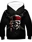 billige Hættetrøjer og sweatshirts til drenge-Børn Drenge Hættetrøje og sweatshirt Langærmet 3D Snørelukning Sort Børn Toppe Aktiv Basale Barnet&#039;s Dag