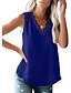 cheap Tank Tops-Women&#039;s Blouse Tank Top Solid Colored Cut Out V Neck Basic Tops White Blushing Pink Army Green