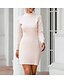 cheap Elegant Dresses-Women&#039;s Sweater Jumper Dress Short Mini Dress Black Wine Beige Long Sleeve Fall Winter Round Neck Casual Cotton 2021 One-Size