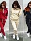cheap Two Piece Sets-Women&#039;s 2 Piece Set Hoodie Drawstring Minimalist Front Pocket Solid Color Polyester Sport Athleisure Long Sleeve Clothing Suit Everyday Use Warm Soft Oversized Comfortable Exercising General Use