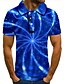 cheap Polos-Men&#039;s Golf Shirt Tennis Shirt Graphic Optical Illusion 3D Print Collar Classic Collar Daily Weekend Short Sleeve Print Tops Basic Blue