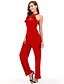 baratos Jumpsuits &amp; Rompers-Mulheres Básico Preto Azul Vermelho Macacão Sólido