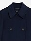 preiswerte Damenmäntel und Trenchcoats-Damen Mantel Solide Grundlegend Herbst Winter Lang Mantel Alltag Langarm Jacken Marineblau / Wolle