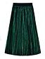 abordables Skirts-Mujer Calle Casual / Diario Básico Chic de Calle Faldas Un Color Plisado Negro Verde Trébol Gris / Delgado