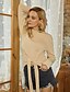 economico Sweaters &amp; Cardigans-Per donna Blusa Camicia Tinta unita Manica lunga annodata Rotonda Essenziale Top Beige