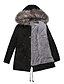 abordables Women&#039;s Coats &amp; Jackets-Femme Parka Longue Manteau Ample Veste Couleur Pleine Vert Véronèse Noir Rouge
