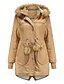 cheap Down&amp; Parkas-Women&#039;s Parka Fall Winter Spring Long Coat Loose Jacket Solid Colored Blue Blushing Pink Army Green