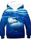 billige Hættetrøjer og sweatshirts til drenge-Børn Drenge Hættetrøje og sweatshirt Langærmet 3D Dyr Blå Børn Toppe Aktiv Basale Barnet&#039;s Dag