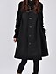 cheap Plus Size Outerwear-Women&#039;s Coat Fall &amp; Winter Daily Valentine&#039;s Day Long Coat Stand Collar Regular Fit Basic Jacket Long Sleeve Solid Colored Black Dark Gray Red