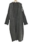 abordables Cardigans-Femme basique Tricoté Couleur unie Cardigan Manches Longues Pull Cardigans Ouvrir le devant Automne Hiver Gris