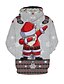 abordables Kids&#039; Christmas Hoodies&amp;Sweatshirts-Noël enfants filles laid sweat à capuche et sweat graphique cadeaux de Noël impression 3D manches longues imprimé gris actif