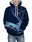 preiswerte Herren T-Shirts &amp; Tank Tops-Herren Grafik 3D Rentier Pullover Hoodie Sweatshirt Mit Kapuze 3D-Druck Weihnachten Täglich Weihnachten Kapuzenpullover Sweatshirts Langarm Blau