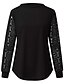 cheap T-Shirts-work tops for women office plus size long sleeve blouse lace patchwork splicing o-neck st. patrick&#039;s day t-shirts