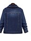 economico Giacche da Donna-Per donna Giacca di jeans Quotidiano Primavera &amp; Autunno Standard Cappotto Standard Essenziale Giacca Manica lunga Tinta unita Blu / Jeans