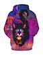 cheap Girls&#039; Hoodies &amp; Sweatshirts-Kids Girls&#039; Hoodie &amp; Sweatshirt Long Sleeve Cat Graphic 3D Animal Print Fuchsia Children Tops Active
