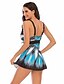 abordables Tankini-Mujer Tankini Traje de baño Geométrico Azul Piscina Rosa Bañadores Acolchado Trajes de baño Sensual / Sujetador Acolchado