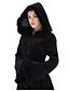 cheap Coats &amp; Trench Coats-Women&#039;s Coat Solid Colored Fur Trim Vintage Fall Winter Outerwear Maxi Coat Daily Long Sleeve Jacket Wine / Loose