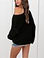 cheap Plus Size Sweaters-Women&#039;s Solid Color Oversized Pullover Plus Size Long Sleeve Sweater Cardigans Fall Winter Off Shoulder White Black Wine