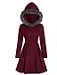 cheap Coats &amp; Trench Coats-Women&#039;s Coat Daily Fall &amp; Winter Long Coat Regular Fit Active Jacket Long Sleeve Solid Colored Wine Black