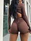 cheap Jumpsuits &amp; Rompers-Women&#039;s Basic Brown Romper Solid Colored Backless Drawstring
